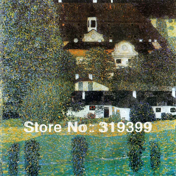 

Gustav Klimt Oil Painting on Linen Canvas,Schloss Kammer on Lake Attersee II,Free fast shipping,Museum quality,Handmade