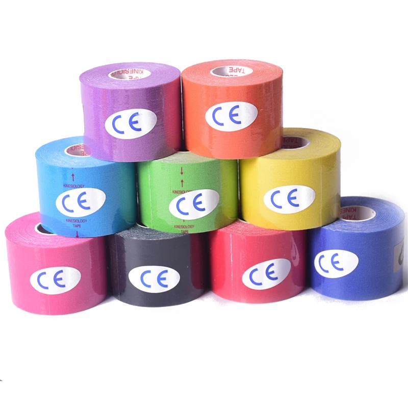 купить! Спорт Фитнес Кинезиология Лента Уход Kinesio Roll Хлопчатобумажная растяжка Поддержка мышц Наклейки Лучший!