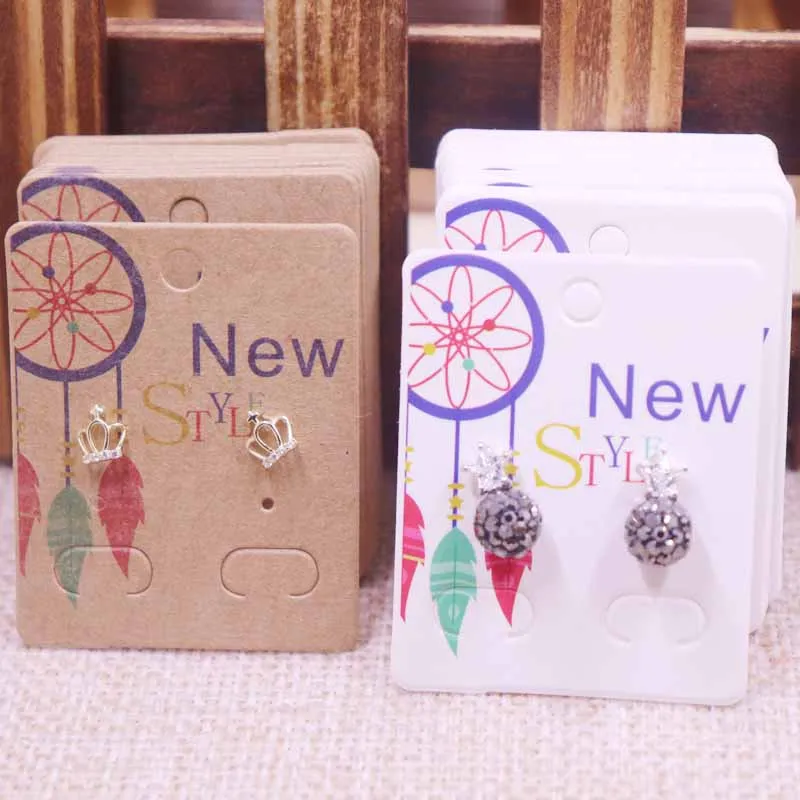 100Pcs NEW diy Jewelry Display Card Earring 4x5cm earring card Hang Tag