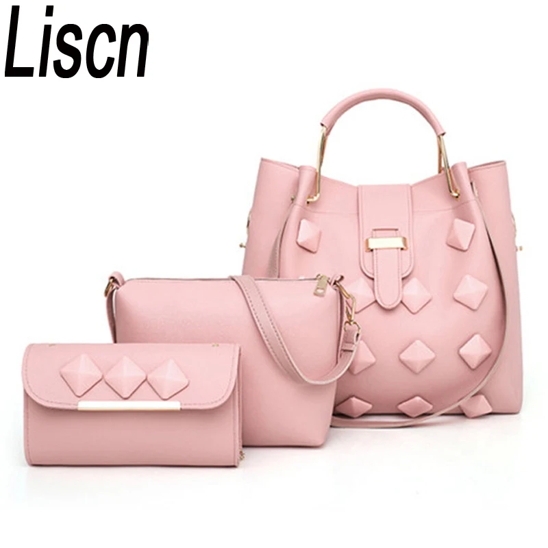 

3PCS/Men's new Korean fashion handbag trend Lingge bag casual shoulder bag wild Messenger bag high quality atmosphere