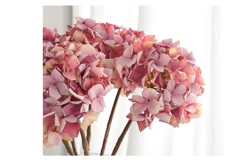 JAROWN Artificial Hydrangea Flowers European Style Retro Dry Hydrangea Simulation Fake Flower Branch Wedding Home Interior Decor (21)