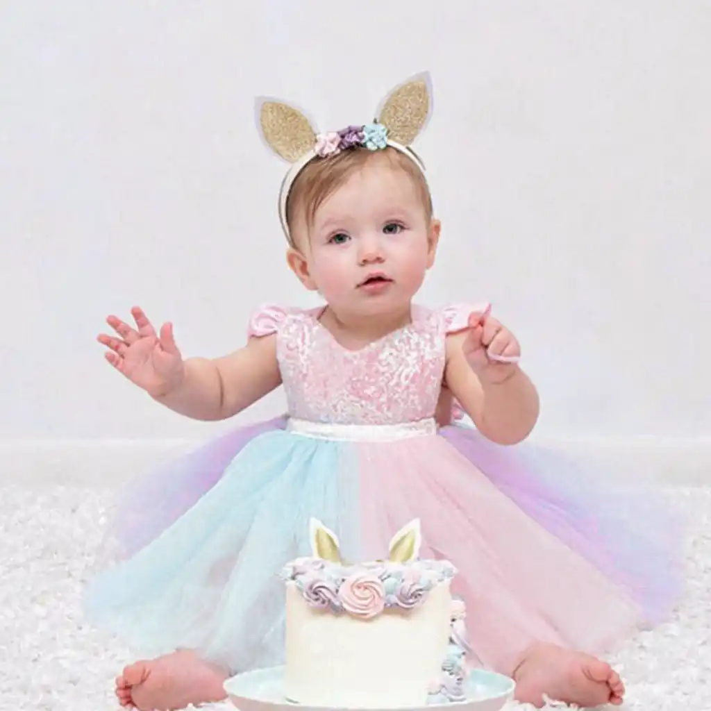 cute baby girl in princess dress