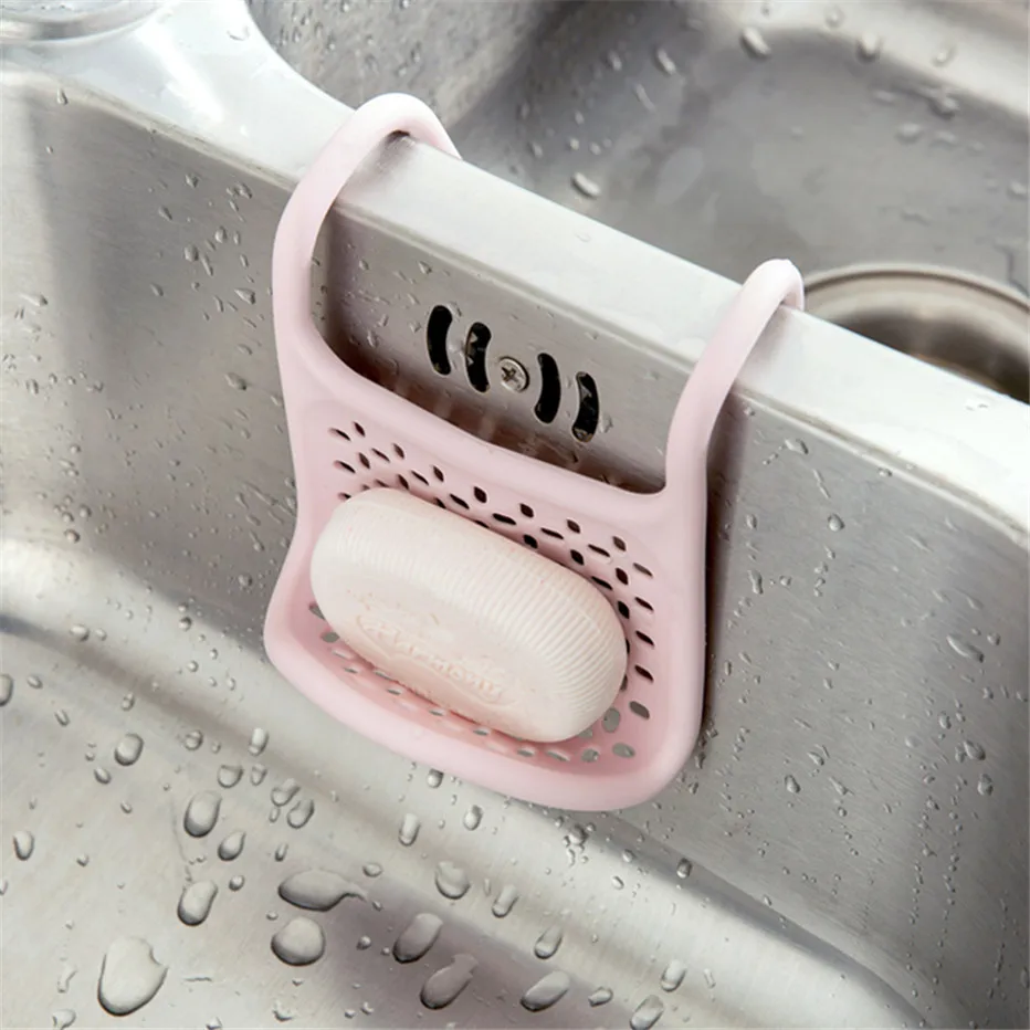 Sink Drain Sponge Holder Sponge Storage Rack Kitchen Bathroom Organizer Soap Draining Storage Basket Hanging Shelf Wash3