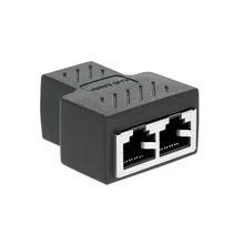 RJ45 Splitter Adapter 1 To 2 Ways Dual Female Port RJ45 LAN Ethernet Network Cable Female Splitter Connector Adapter RJ45 Splitter Adapter 1 To 2 Ways Dual Female Port RJ45 LAN Ethernet Network Cable Female Splitter Connector Adapter