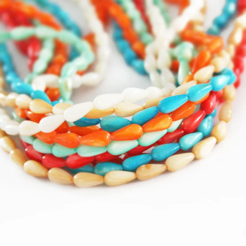 46 шт смешанные цвета плюс Капля воды большой выбор натуральный Швабра оболочки бусины для DIY ювелирные браслеты ожерелья