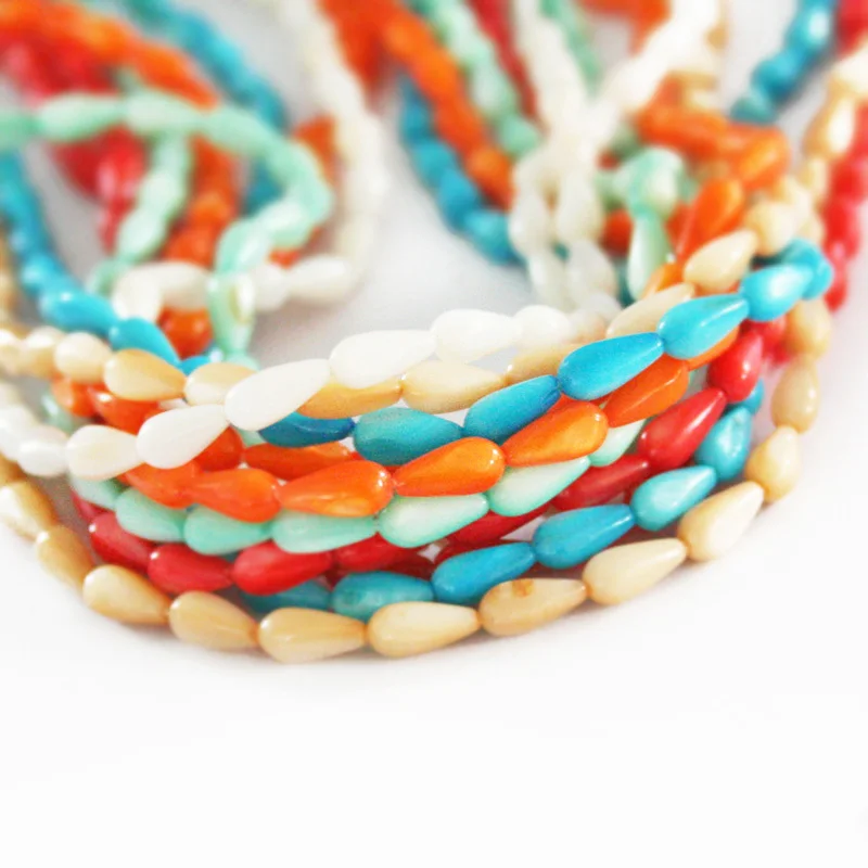 

Free shipping 46pcs mixed color Plus Drop water Great choice Nature MOP Shell Beads for DIY Jewelry Bracelets Necklaces