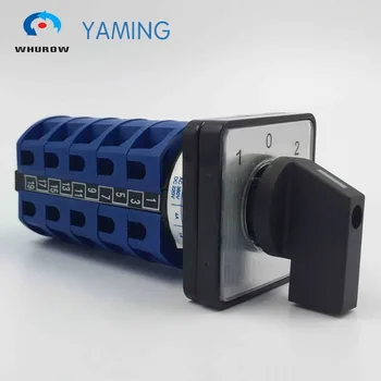 

Yaming electric YMW26-25/5 Panel Mount 25A 5 poles 3 position control motor circuit Universal changeover rotary cam switch