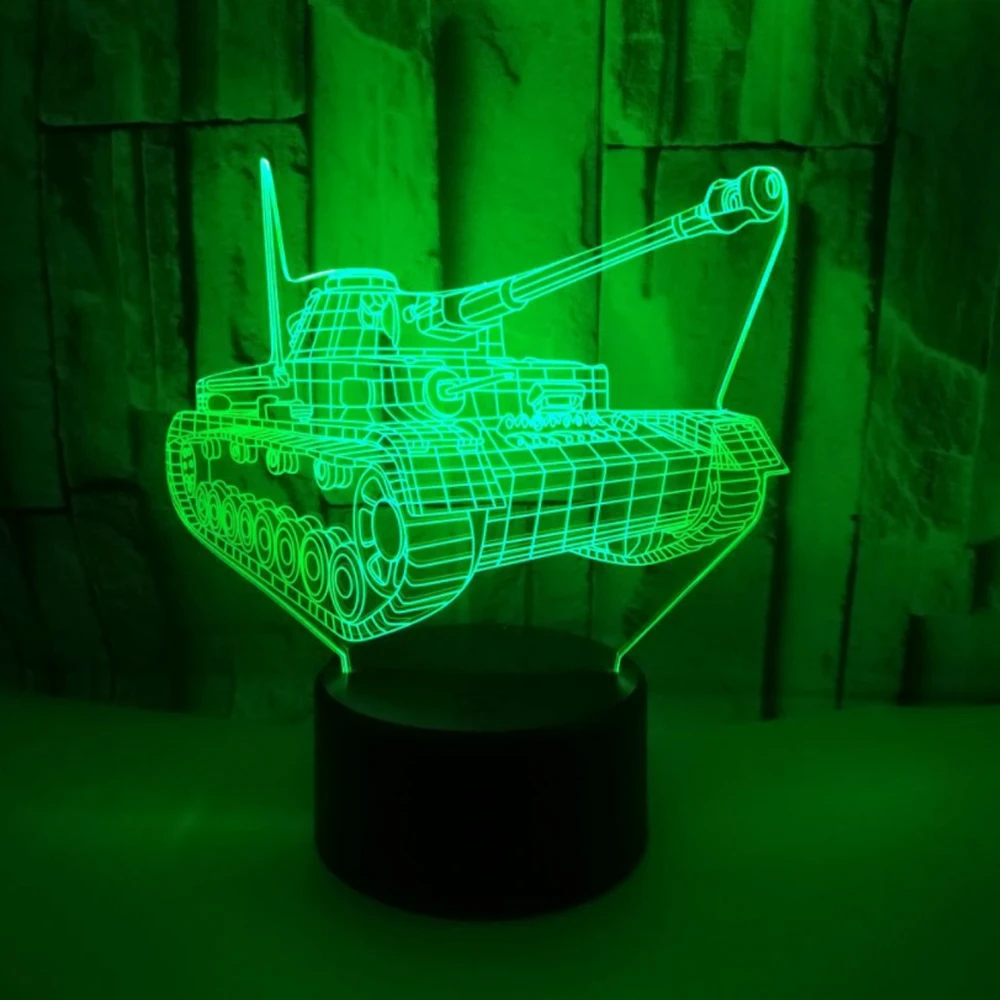 

3D Colorful Tank Light LED Touch 3 D Night Lights Gradient Visual Three-Dimensional Lamps Novelty Lighting Fixtures