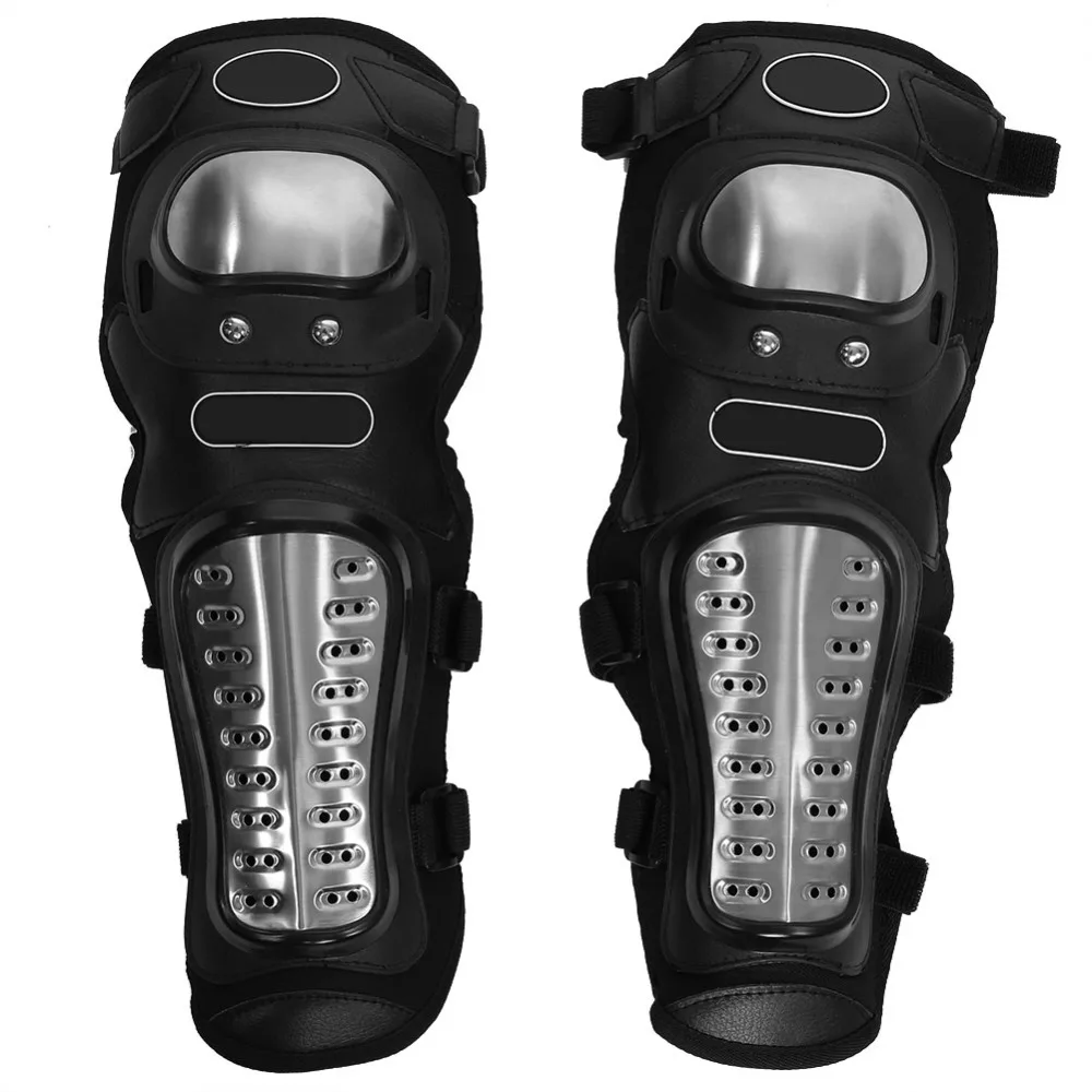 

1Pair Motorcycle Kneepad Stainless Steel Motocross Protective Armor Gear Protector Guards Kit ATV Adults Knee Pads Brace Support