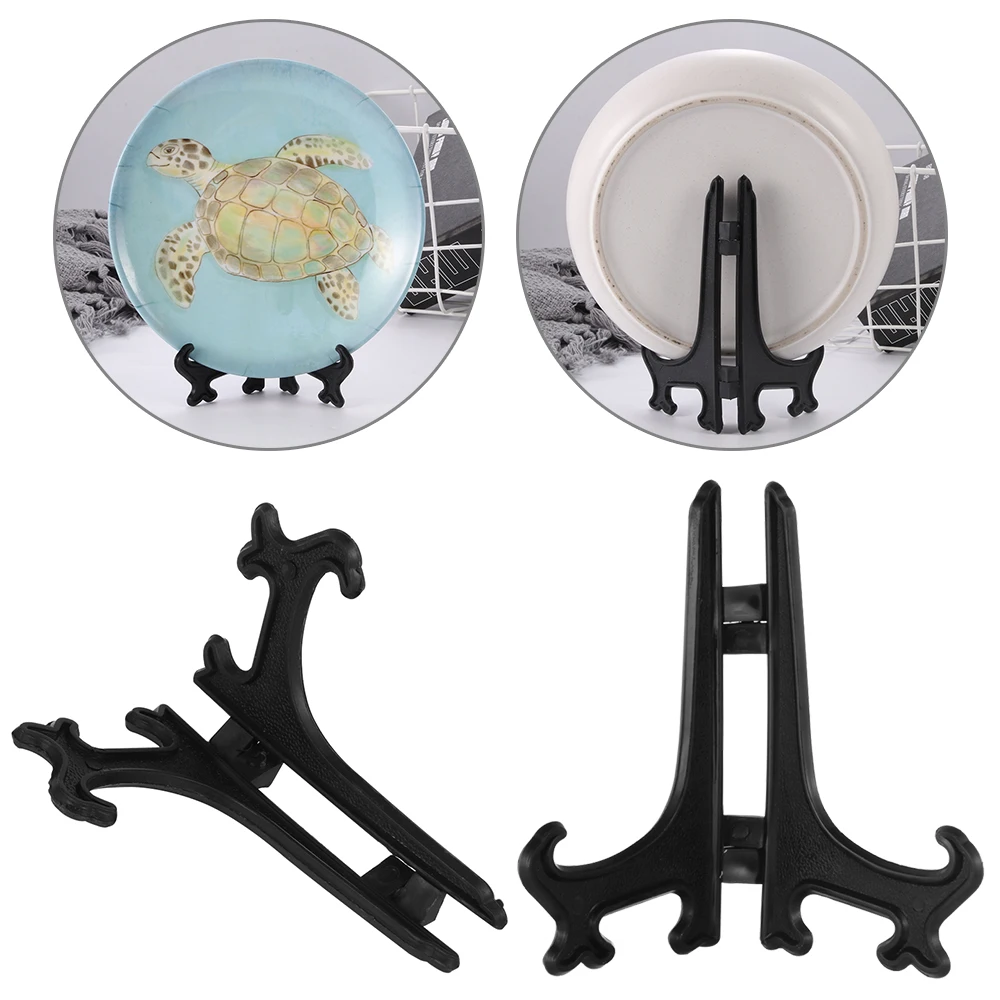 2Pcs 5/"9/"11/" Clear Plastic Plate Photo Display Stand Picture Frame Holder XR