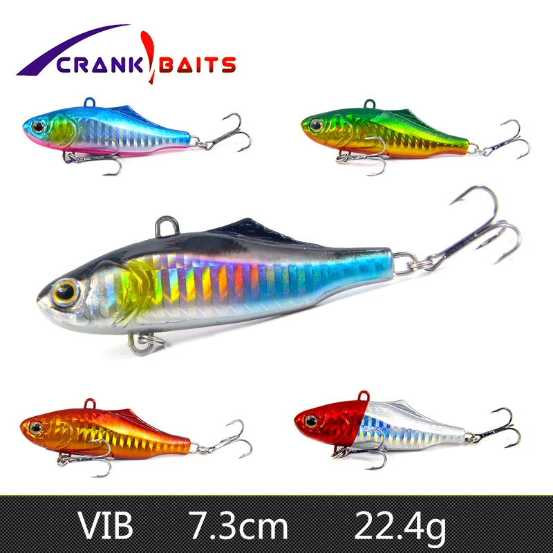 

CRANK BAITS 1Pcs Winter Fishing Lures 7.3cm 22.4g Plastic VIB Hard Bait Lead Inside Vibration Fishing Tackle Wobbler Lure YB243