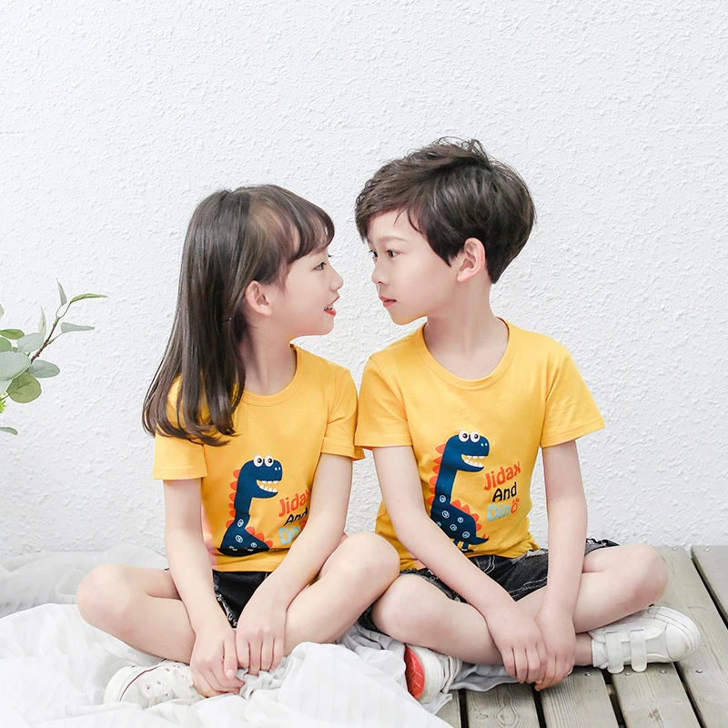 

Kid Cute Dinosaur T-shirt Children's Striped Tee Popular Hero Tops 2019 New Hot Children's Clothes T-shirt Girls Tops 3-8Y