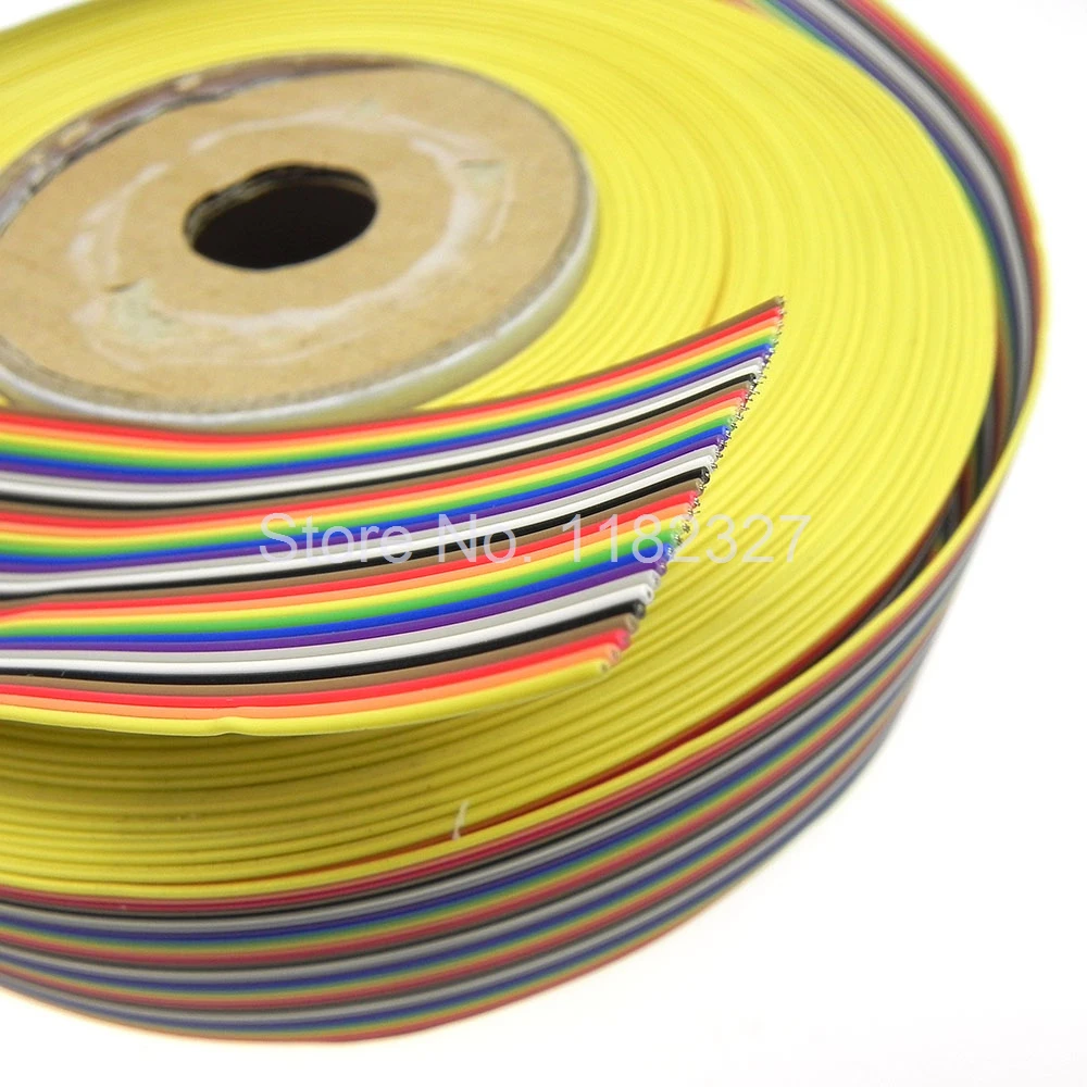 Flat ribbon cable 34 WAY Flat Color Rainbow Ribbon Cable wire Rainbow Cable 34P ribbon cable 1.27MM pitch 4