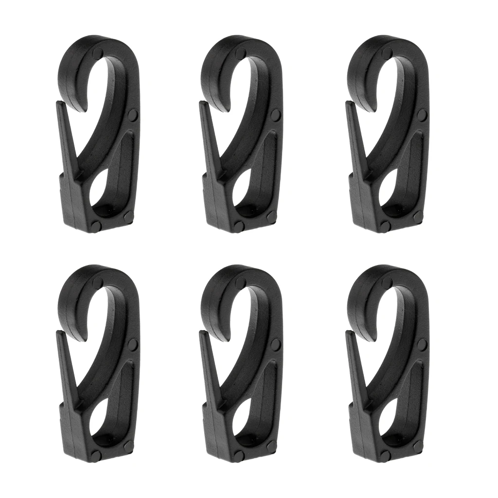 6 Pieces 6mm Shock Cord Bungee Rope Clip Hook for Kayak Paddle Rod Leash Dinghy Fishing Camping Tent Canopy Cover Accessories