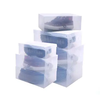 

OUNONA 6pcs 28*18.5*9.5cm Novelty Stackable Plastic Women's Girls Shoes Storage Boxes Shoebox Cases Organizers