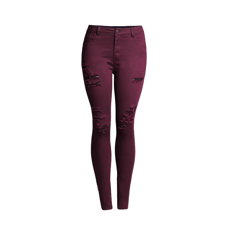 wine red jeans