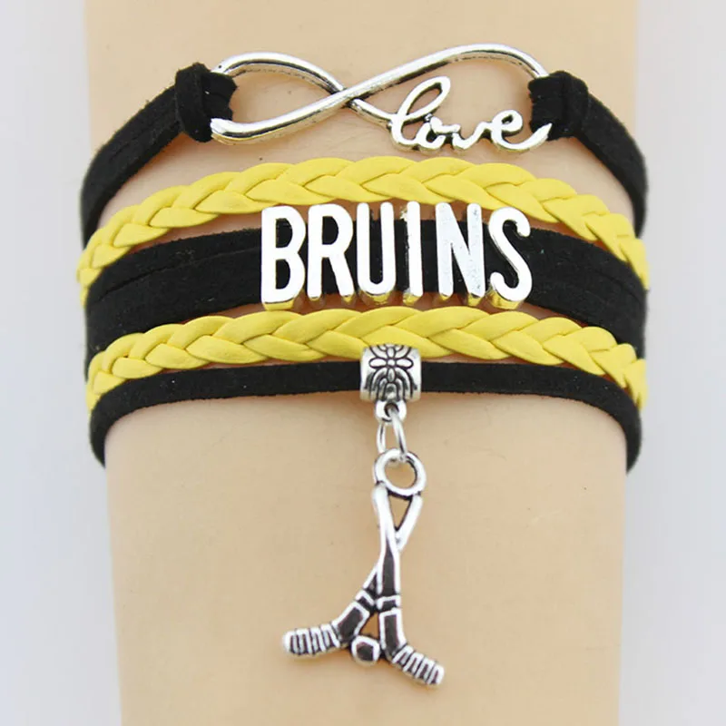 Infinity Love Bruins Hockey Player Bracelet Handmade Sports Team Hockey