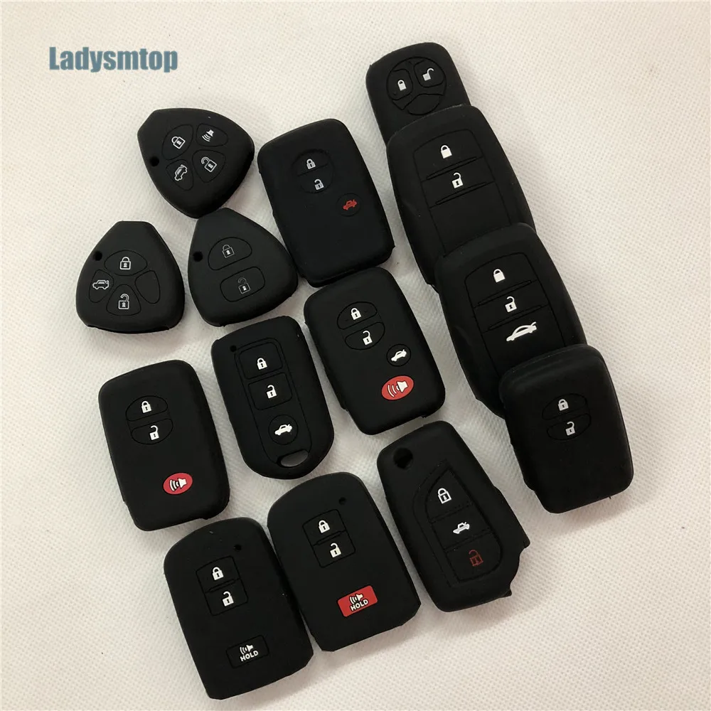 3 Button Silicone Car Remote Key Fob Shell Cover Case For Toyota Auris