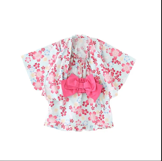  Japanese Baby Girl Kimono Dress Children Vintage Yukata Kid Girl Dance Costumes Cotten Printing Des