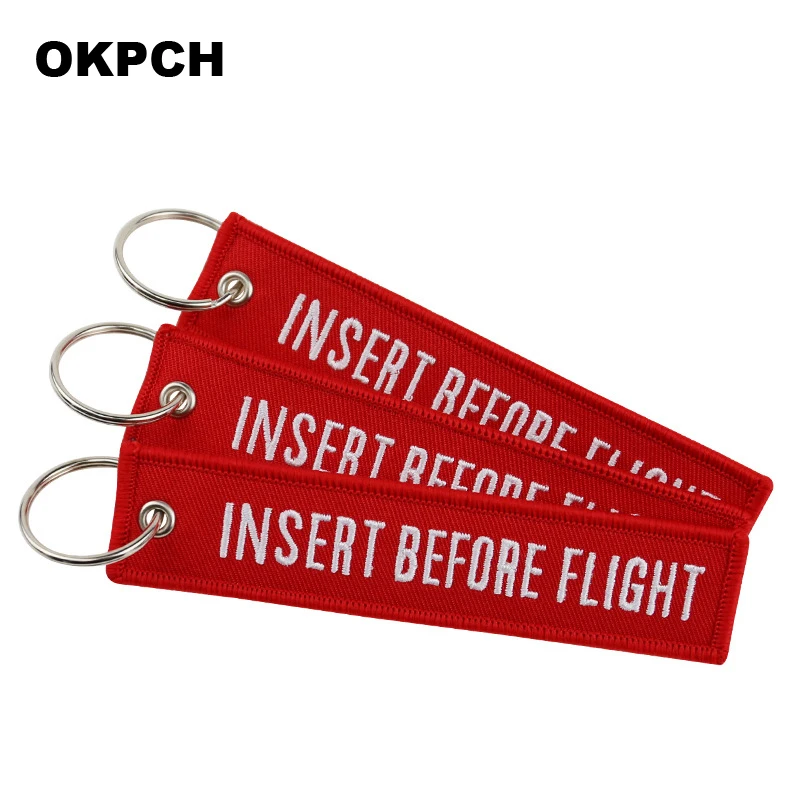 

Insert Before Flight Patch with Ring Warning Key Tag Embroidery Yelloew Danger Patches PK-0081
