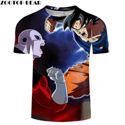 Положительный конфронтации мультфильм Goku Dragon Ball 3D футболка с напечатанным человеком аниме Повседневное короткий рукав мужской О-образным