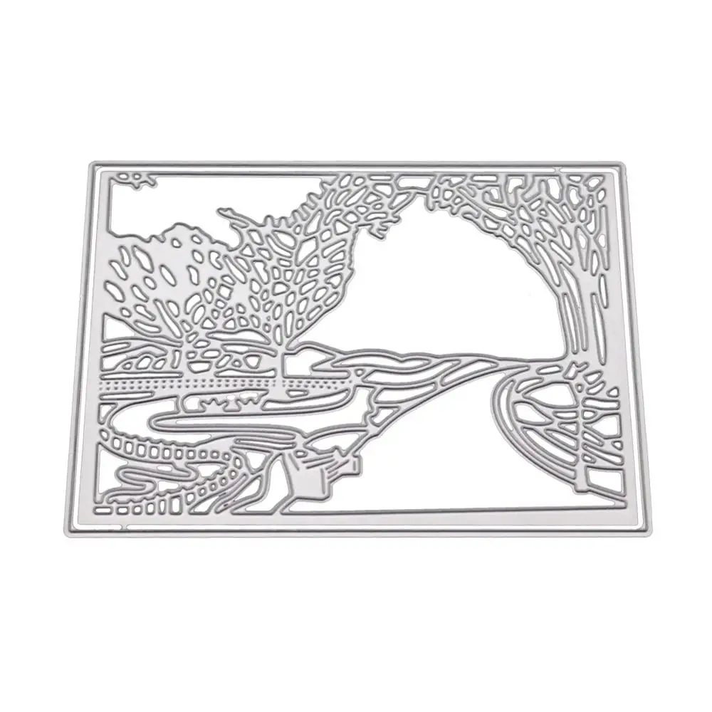 Рамка для парка режущие штампы прямоугольник Скрапбукинг металлический трафарет и штампы для DIY карточка с тиснением изготовление дерева штампы - Цвет: Cutting Dies