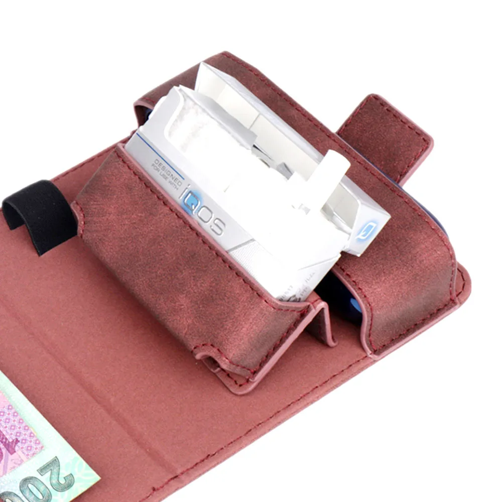 JINXINGCHENG 4 Простые цвета Флип кожаный бумажник чехол для iqos 3 мешочек с держателем