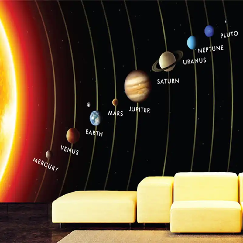 Customized 3d Mural Kids Wallpaper Solar System Planets Wall Mural Living Room Childrens Bedroom Wall Paper Tv Sofa Backdrop