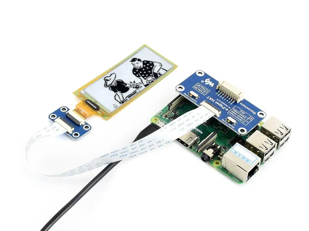 Hat para Raspberry Waveshare Polegada Flexível E-ink Display pi 2.9 - Imagem 3