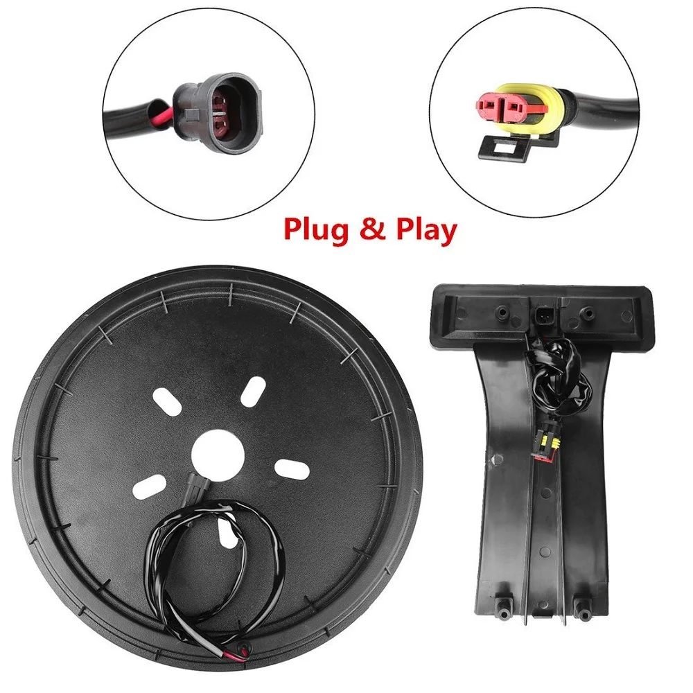 Third Brake Tail Light Rear High Mount Brake Stop Light & Spare Tire Brake Light for 07-16 Jeep Wrangler JK Smoke Lens (4)