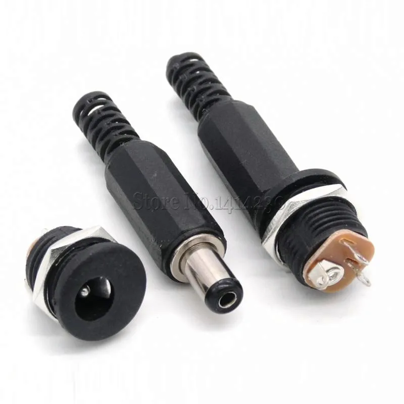 

DC Connector 5.5*2.1 5.5x2.1mm DC Power Connector Male Female Total 4Pcs( male 2pcs+ female 2pcs) DC-022 Power Socket Plug Jack
