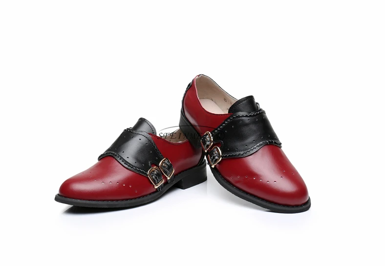 Натуральная телячья кожа броги дизайнерская винтажная женская обувь на плоской подошве ручной работы черный, красный, синий женские туфли-оксфорды с мехом