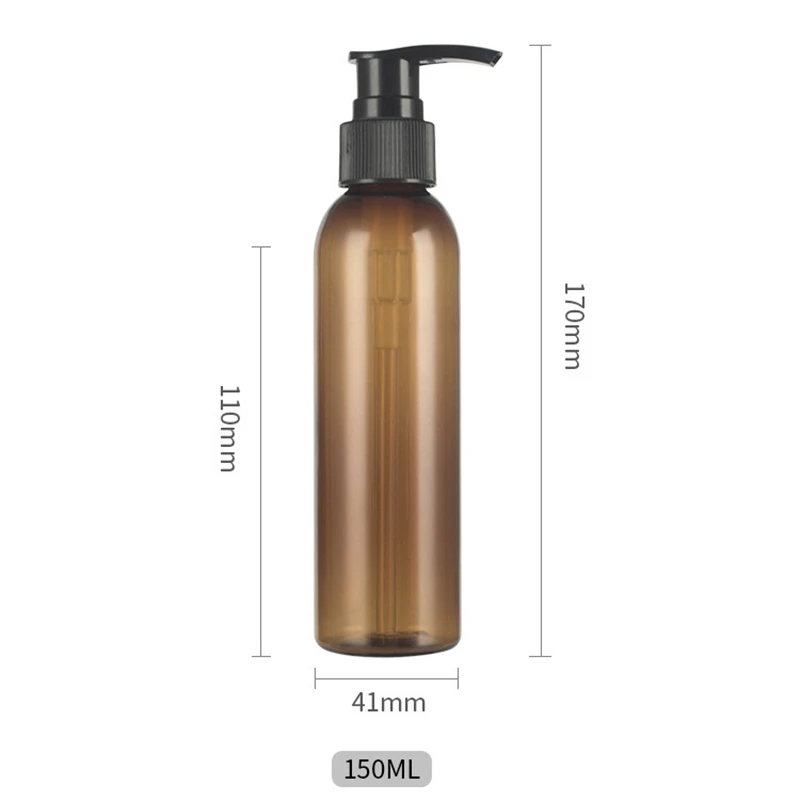 1pcs 150ml brown round shoulder screw pump Shampoo shower gel empty bottle plastic bottle Emulsion hand soap Sub-bottle BQ162 1pcs 150ml brown round shoulder screw pump Shampoo shower gel empty bottle plastic bottle Emulsion hand soap Sub-bottle BQ162