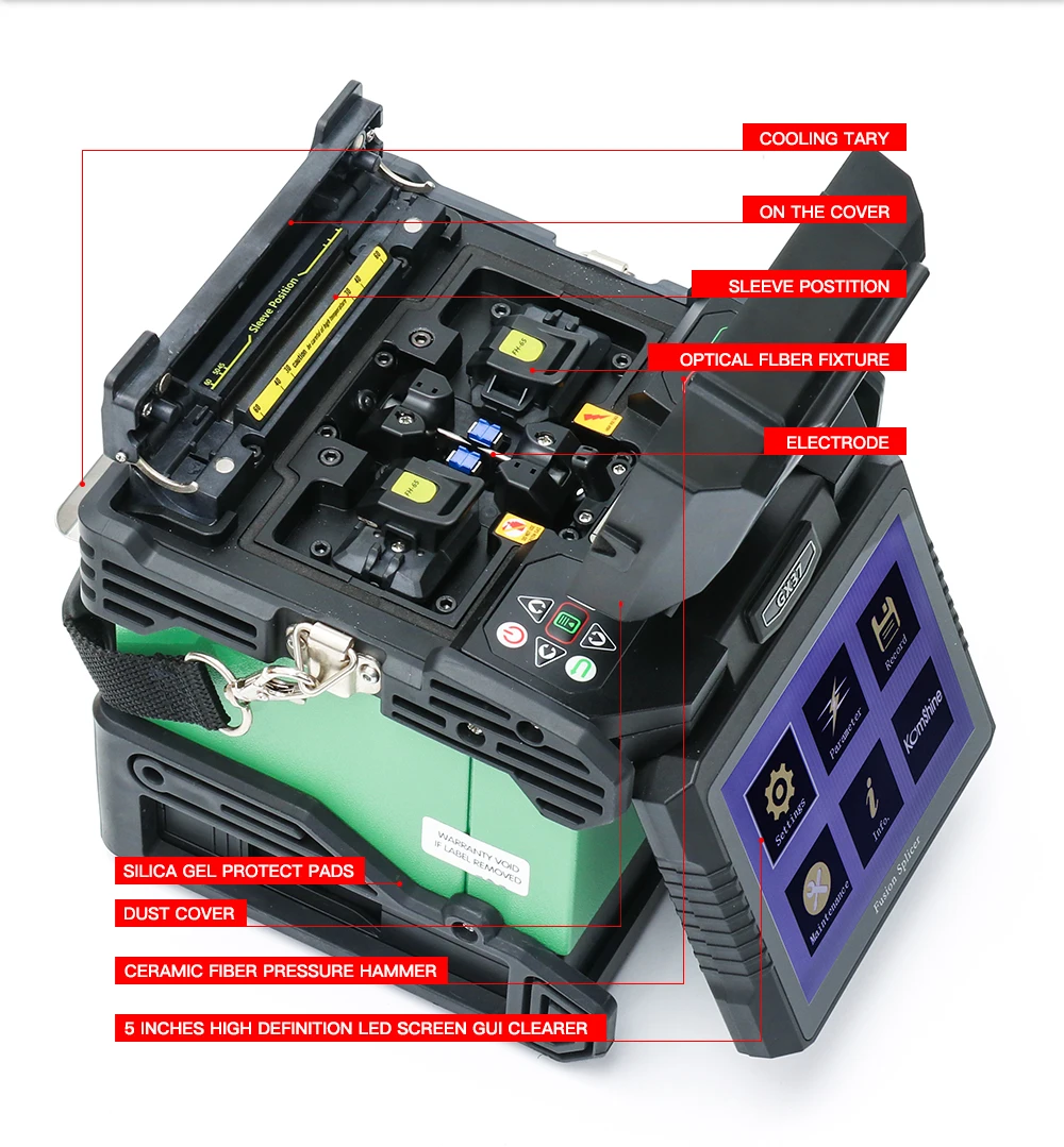 Машина для соединения оптоволокна GX37 FTTx Fusion splicer SM & MM 10 язык с резак для оптоволокна