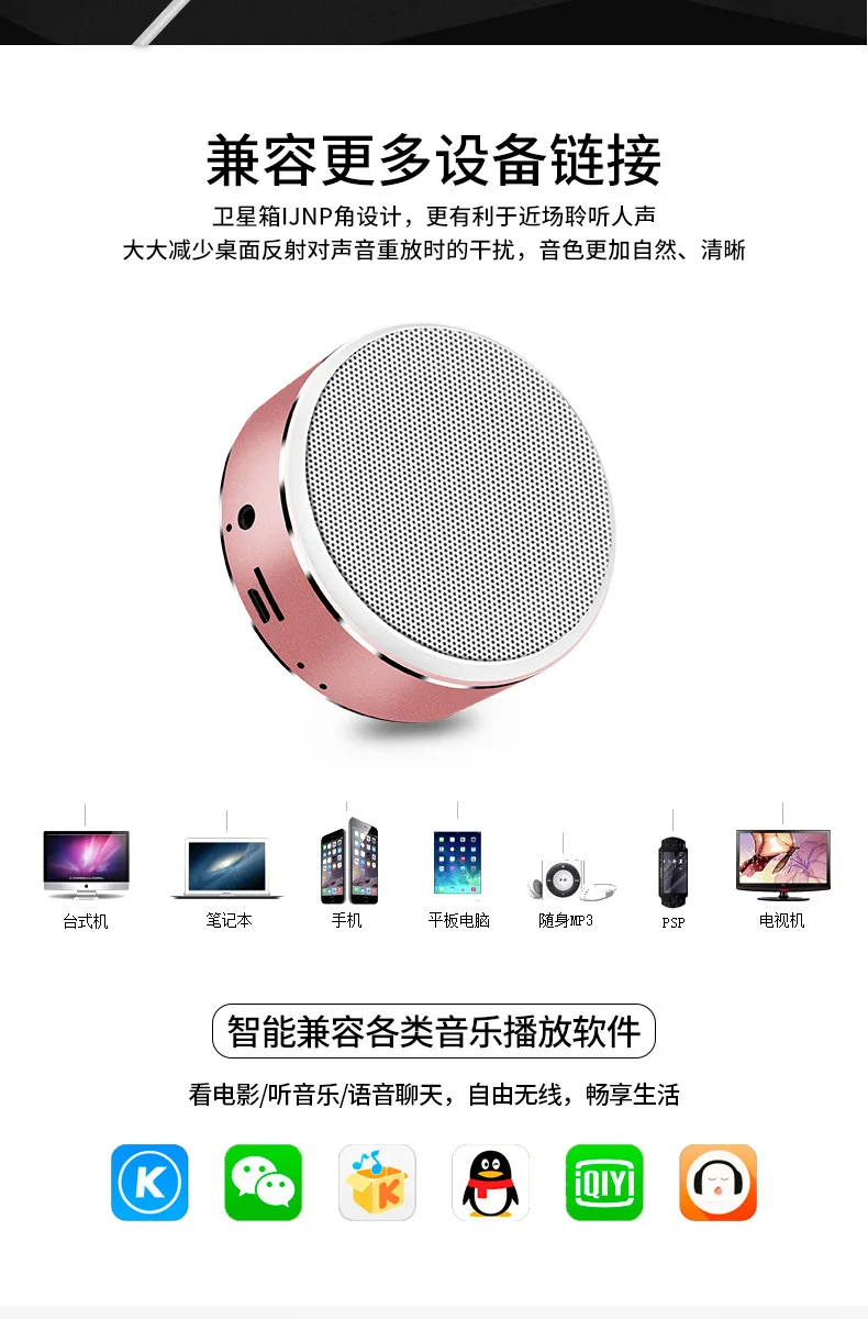 A8 мини-переносной Беспроводной Bluetooth Динамик стерео HIFI бас Loudspeake сабвуфер Динамик s 50 шт./лот