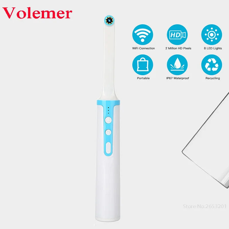 

Volemer WIFI Digital Endoscope Camera HD 2 Million Pixels Lens 8 LED Light Source for Medical Cold Waterproof 1080P Micro Cam