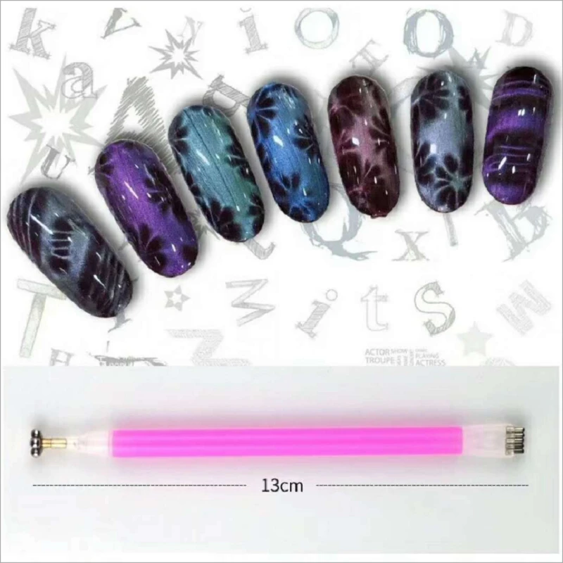 

Double Head Cat Eye Magnet Stick Strong Magnetic Nail Stick 3D Cat Eye Effect Magnet for UV Painting Gel Nail Polish UV Lamp