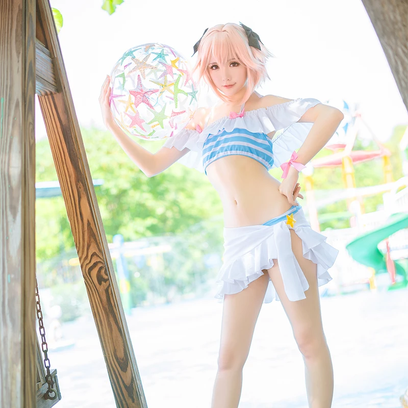 Аниме Fate/Extella Link Astolfo костюм для косплея сексуальный комплект бикини купальник