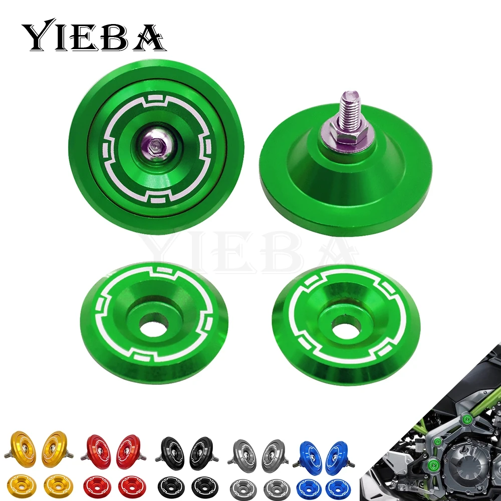 CNC Motorcycle Accessories CNC Aluminum Frame Hole Cap Cover With Screws 5M Fairing Guard For Kawasaki Z900 2017 2018 z900  900