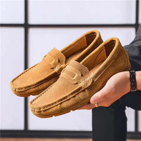 Повседневные кожаные мокасины, мужские туфли, мягкая удобная обувь для вождения, мужские мокасины, обувь Mokasin Kasual 3#20/10D50 - Цвет: Brown