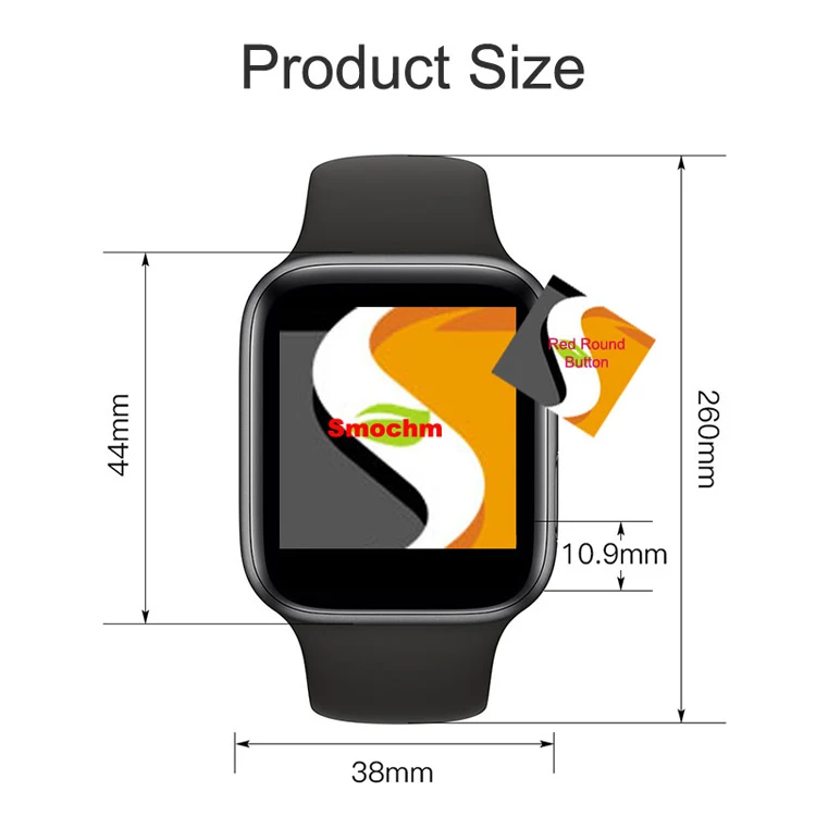 Smochm IWO 10 Wireless Charger 44MM Series 4 MTK2503 Smart Watch Sports Fashion GPS tracker for Appple iPhone Android Phone