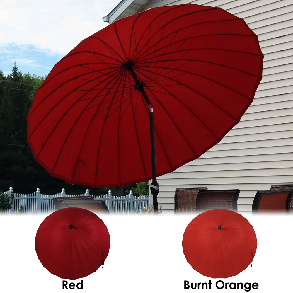Sunnydaze Shanghai Aluminum 8 Foot Patio Umbrella with Tilt & Crank