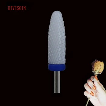 

White Ceramic Nail Drill Bit - Long Flame Bit - M(0182.060)