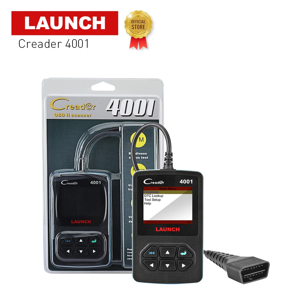 

Launch CReader 4001 OBD2 Code Reader Diagnostic Scanner Lifetime Free Update works with 2.4" TFT 320*240 dpi color LED display