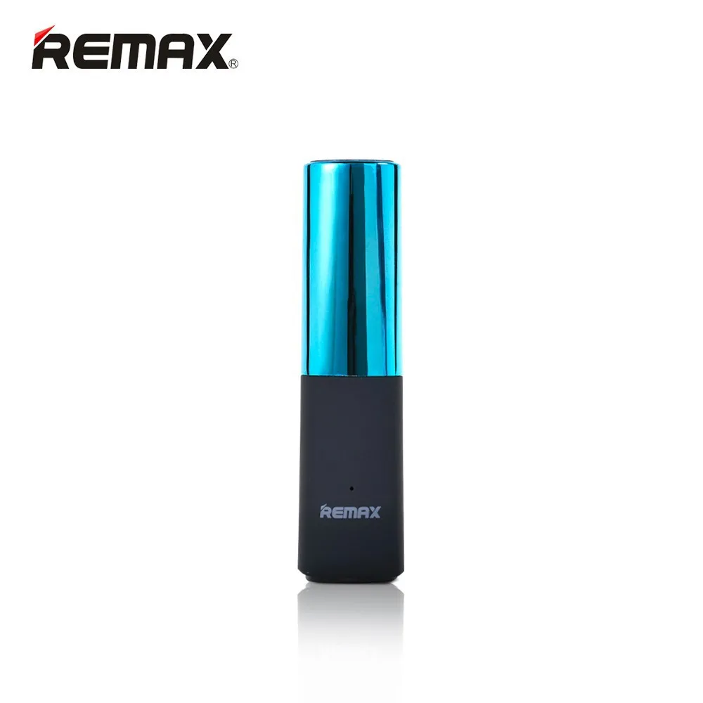 REMAX Роскошный внешний аккумулятор для помады 2400 мАч портативное зарядное устройство Внешний аккумулятор зарядное устройство для iphone samsung с бесплатным кабелем - Цвет: Blue