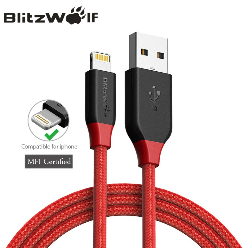 BlitzWolf For iPhone Cable USB Cable For iPhone 7 6s 6 Plus 5 SE For