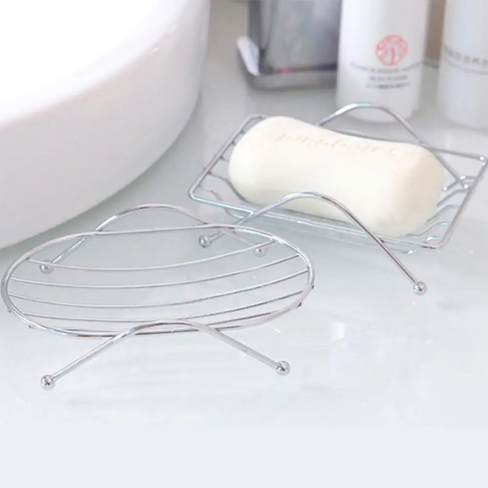 

None Bathroom Soap Holder Stainless Steel Soap Box Drain Design Stylish Soap Dish Storage Rack Bathroom Decoration Bath Shower