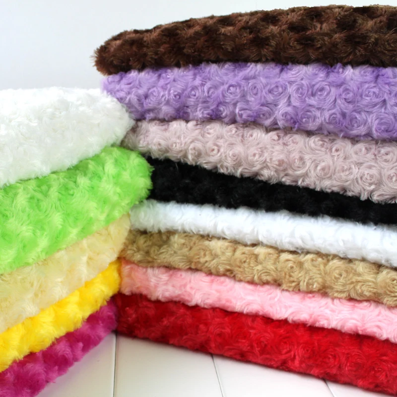 100*150cm Rose velvet PV fabric Rosette swirl minky fabric cuddle
