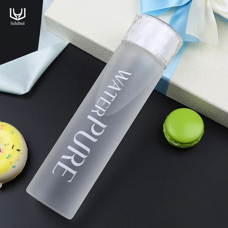 luluhut gift gradient glass bottle Transparent glass frosted bottle Travel water bottle Portable Direct Drinking glass