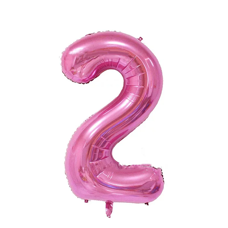 40-дюймовый светодиод светильник 6 видов цветов номер Фольга воздушный шар с гелием на день рождения вечерние украшения - Цвет: Pink